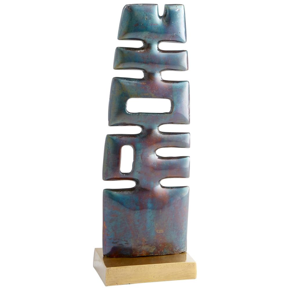 Chamberlin Sculpture Cobalt Blue And Antique Brass