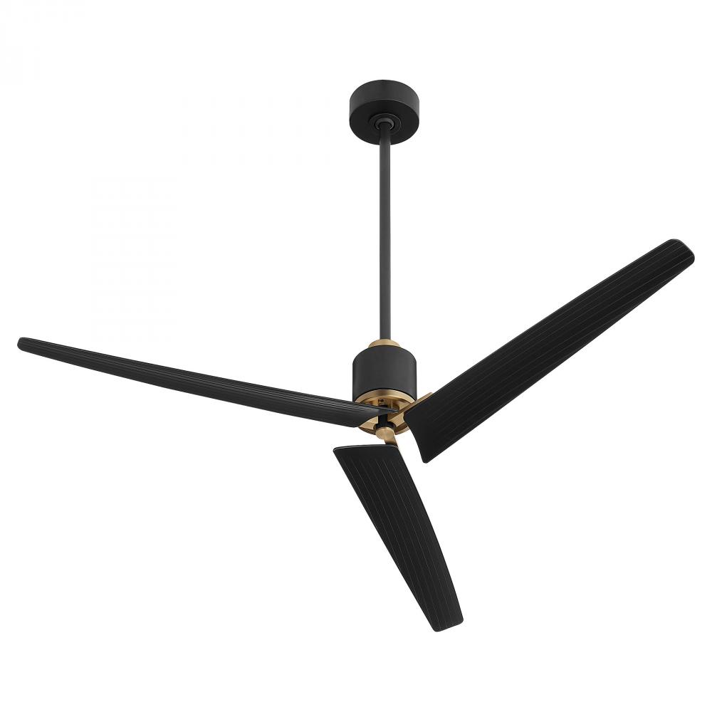 Buran Ceiling Fan | Aged Brass | Black