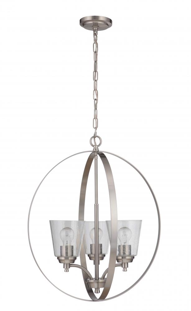 Tyler 3 Light Foyer in Brushed Polished Nickel