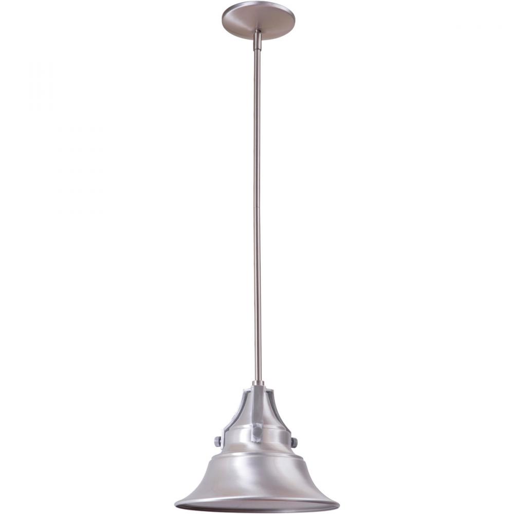 Union 1 Light Small Outdoor Pendant in Satin Aluminum