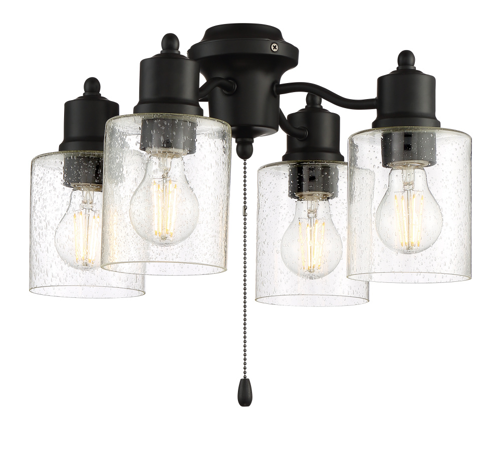 4 Light with Clear Seeded Glass w/4x7w LED