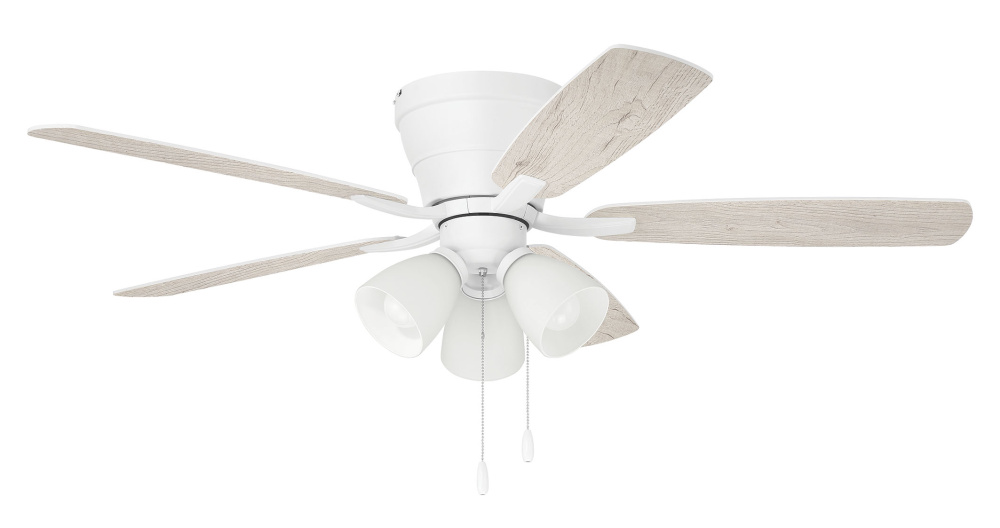 52" Hugger Ceiling Fan w/ 5 Blades, 3 Light Kit