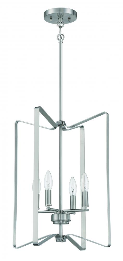 Shayna 4 Light Foyer in Brushed Polished Nickel