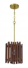 Craftmade 58491-SBWAL - Freeform 1 Light Pendant in Satin Brass/Walnut