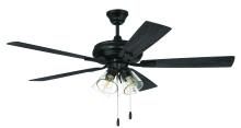 Craftmade ECF104FB5-FBGW - 52" Ceiling Fan w/Blades, 4 Clear Glass LED Lights