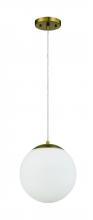 Craftmade 56891-SB-WG - Gaze 1 Light 10" Pendant in Satin Brass (White Glass)