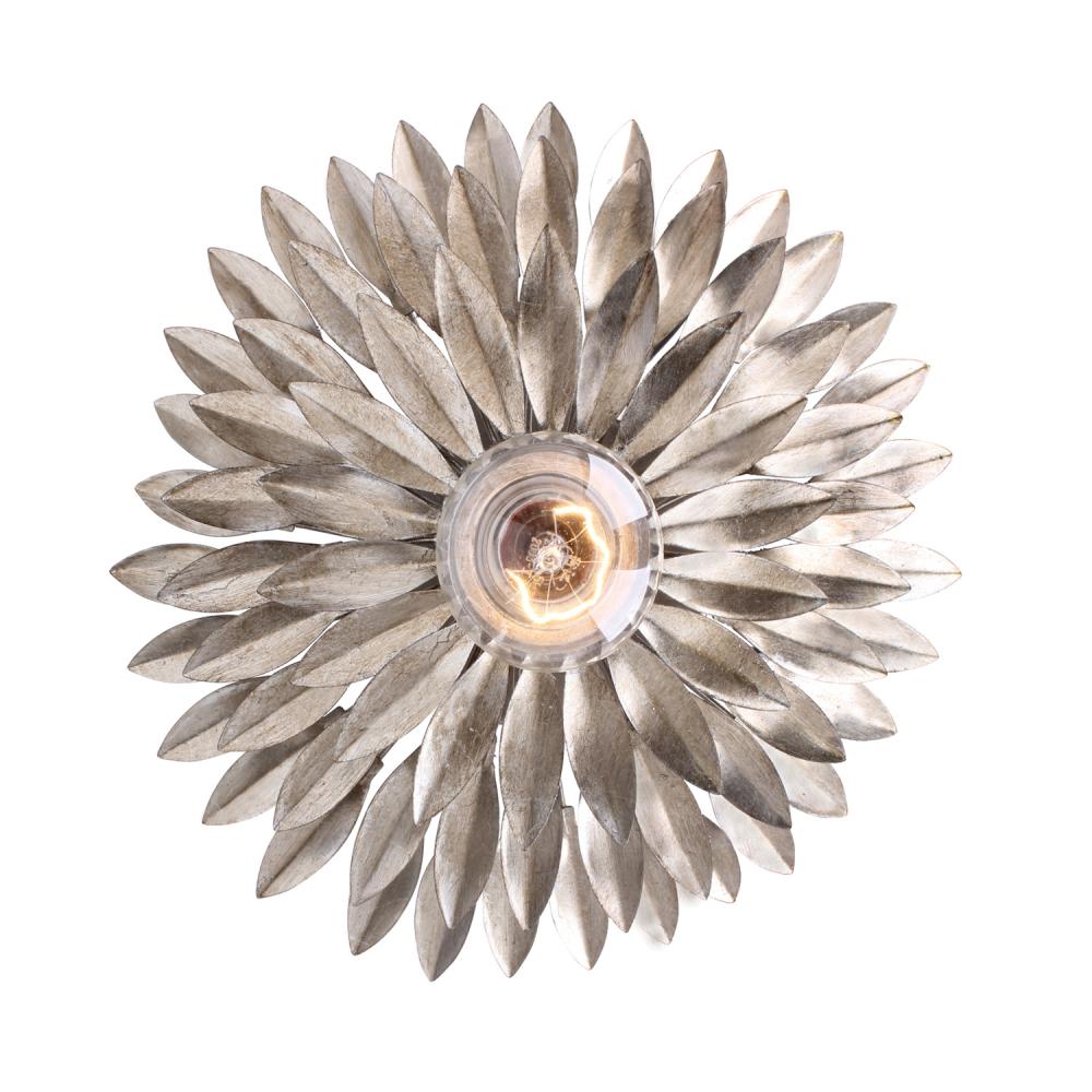 Broche 1 Light Antique Silver Sconce