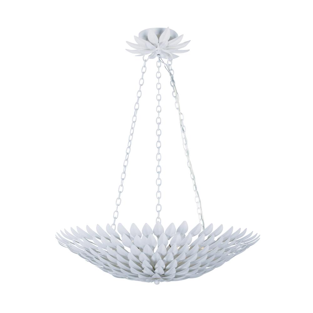 Broche 6 Light Matte White Chandelier