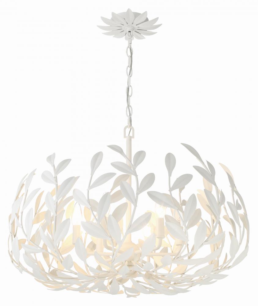 Broche 6 Light Matte White Chandelier