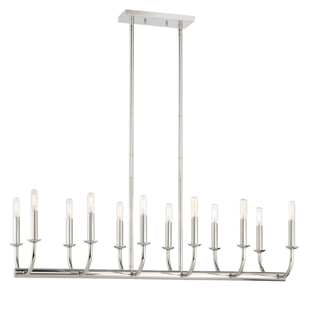 Bailey 12 Light Polished Nickel Chandelier