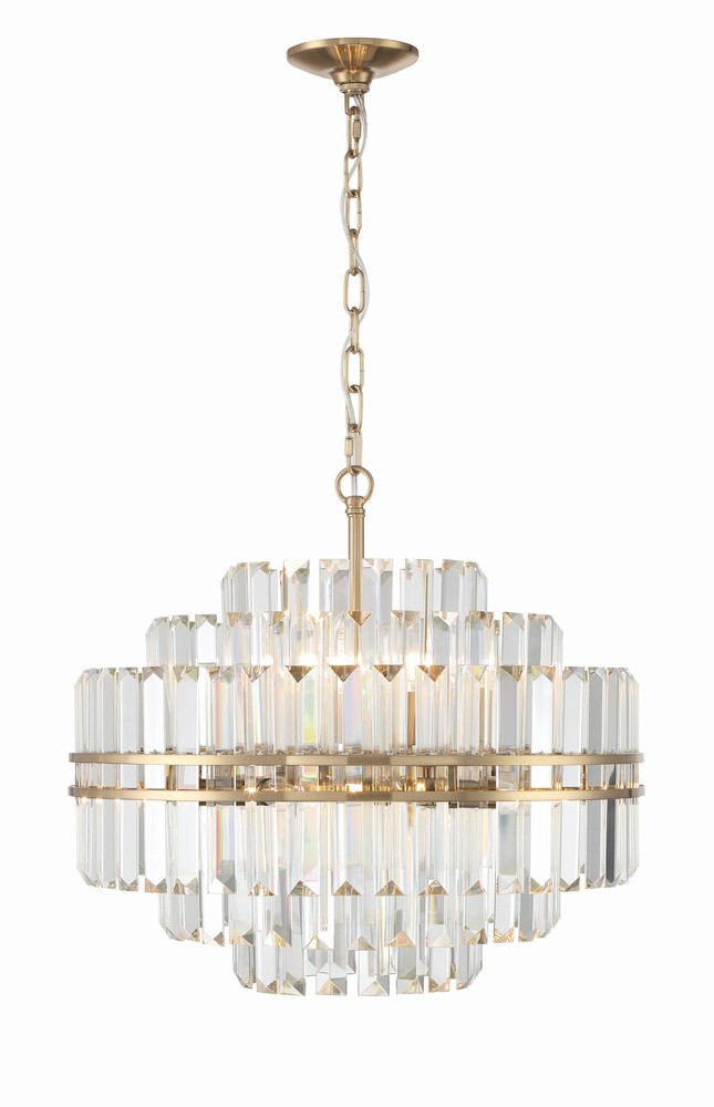 Hayes 12 Light Aged Brass Chandelier