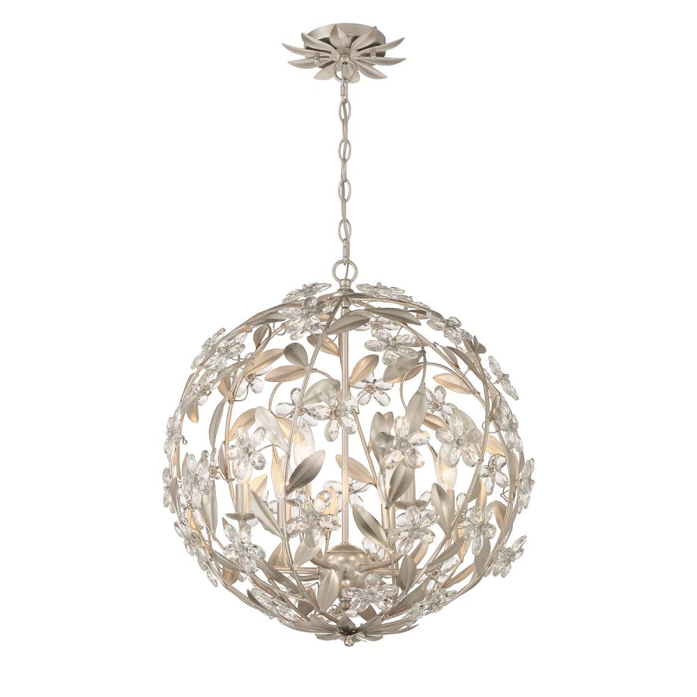 Marselle 6 Light Antique Silver Pendant