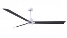 Matthews Fan Company AKLK-MWH-BK-72 - Alessandra 3-blade transitional ceiling fan in matte white finish with matte black blades. Optimiz