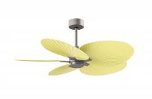 Matthews Fan Company AKTP-BN-YE - Alessandra Tropical 5-blade ceiling fan in Brushed Nickel and Light Yellow blades.