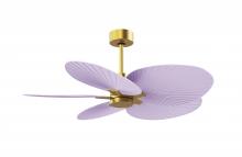 Matthews Fan Company AKTP-BRBR-LI - Alessandra Tropical 5-blade ceiling fan in Brushed Brass and Lilac blades.