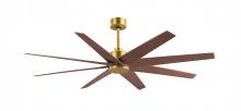 Matthews Fan Company AN-BRBR-WN-64 - Ariella 8-blade ceiling fan in Brushed Brass and Wlanut Tone blades