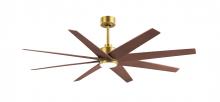 Matthews Fan Company ANLK-BRBR-WN-64 - Ariella 8-blade ceiling fan in Brushed Brass and Walnut Tone Blades