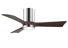 Matthews Fan Company IR3HLK-CR-WA-42 - Irene-3HLK three-blade flush mount paddle fan in Polished Chrome finish with 42” solid walnut to