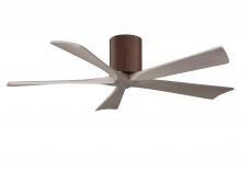 Matthews Fan Company IR5H-WN-GA-52 - Irene-5H three-blade flush mount paddle fan in Walnut finish with 52” Gray Ash tone blades. 