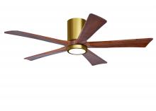 Matthews Fan Company IR5HLK-BRBR-WA-52 - IR5HLK five-blade flush mount paddle fan in Brushed Brass finish with 52” solid matte white wood