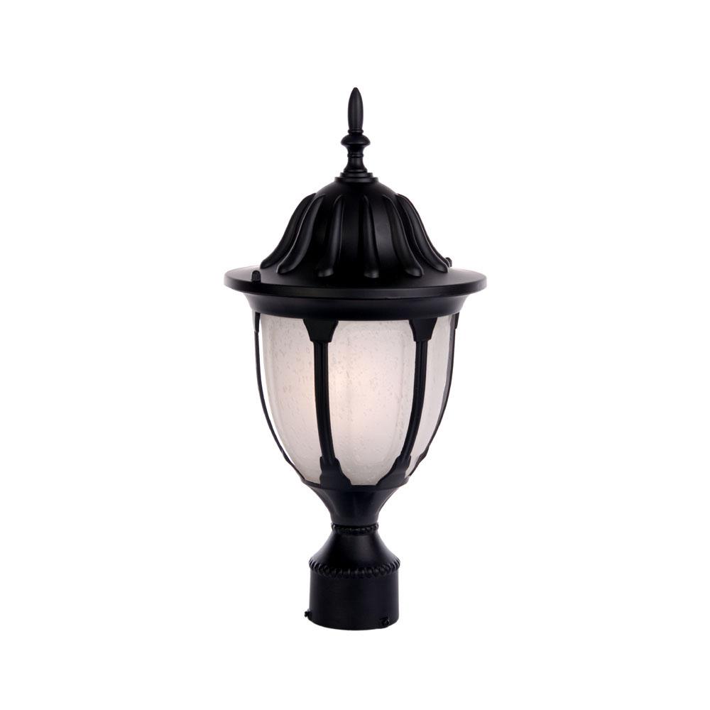 Suffolk Collection Post-Mount 1-Light Outdoor Matte Black Light Fixture