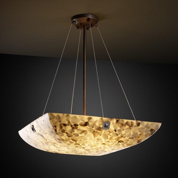 36" Pendant Bowl w/ CONCENTRIC SQUARES FINIALS