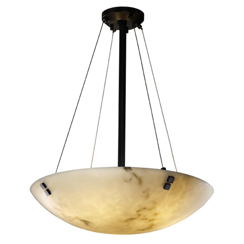 24" LED Pendant Bowl w/ Pair Square Finials