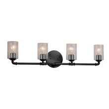 Justice Design Group FSN-8464-10-SEED-MBLK - Bronx 4-Light Bath Bar