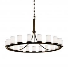 Justice Design Group FAB-8716-10-WHTE-DBRZ - Dakota 21-Light 1-Tier Ring Chandelier