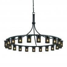 Justice Design Group MSH-8736-10-MBLK - Dakota Downlight 21-Light 1-Tier Chandelier