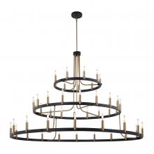 Justice Design Group NSH-8049-MBBR - Clayton 60” 3-Tier 45-Light Chandelier