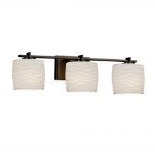 Justice Design Group POR-8443-30-WAVE-DBRZ - Era 3-Light Bath Bar