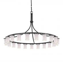 Justice Design Group POR-8736-10-WAVE-MBLK - Dakota Downlight 21-Light 1-Tier Chandelier