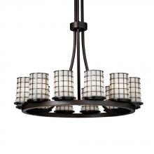 Justice Design Group WGL-8763-10-SWCB-DBRZ - Dakota 12-Light Ring Chandelier (Tall)