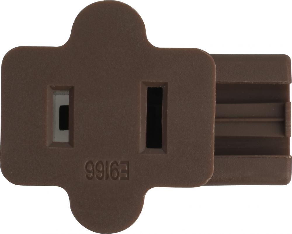 Female Slide Plug; Polarized; 18/2-SPT-1; 6A-125V; Brown Finish