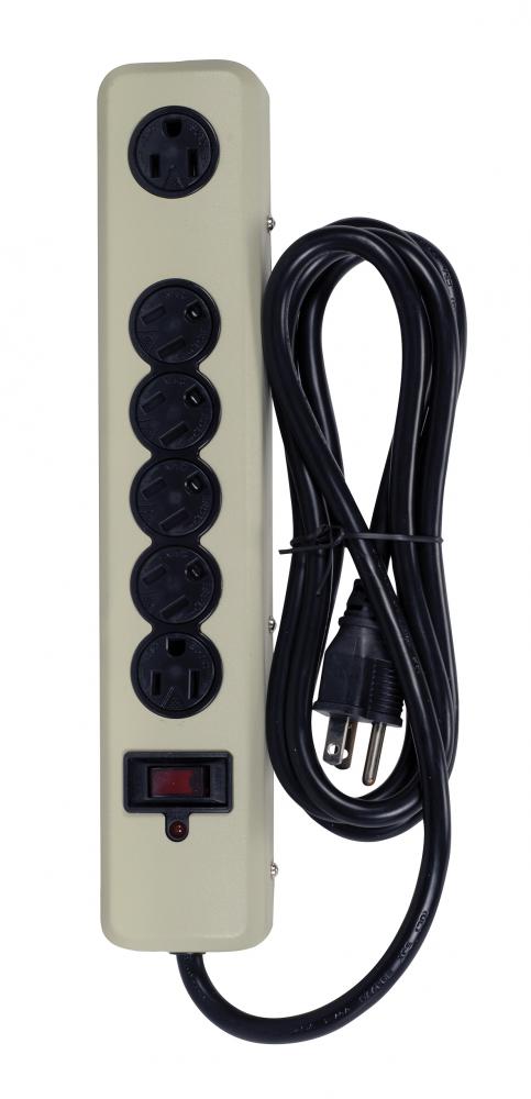 6 Outlet Surge Strip; 6 Foot 14/3 SJT With Straight Plug; 300 Joules; 15A-120V; 1875W