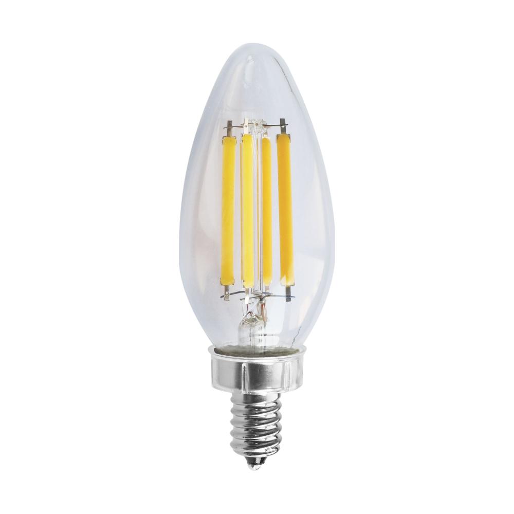 8 Watt C11 LED; Clear; Candelabra base; 2700K; 90 CRI; 760 Lumens; 120 Volt