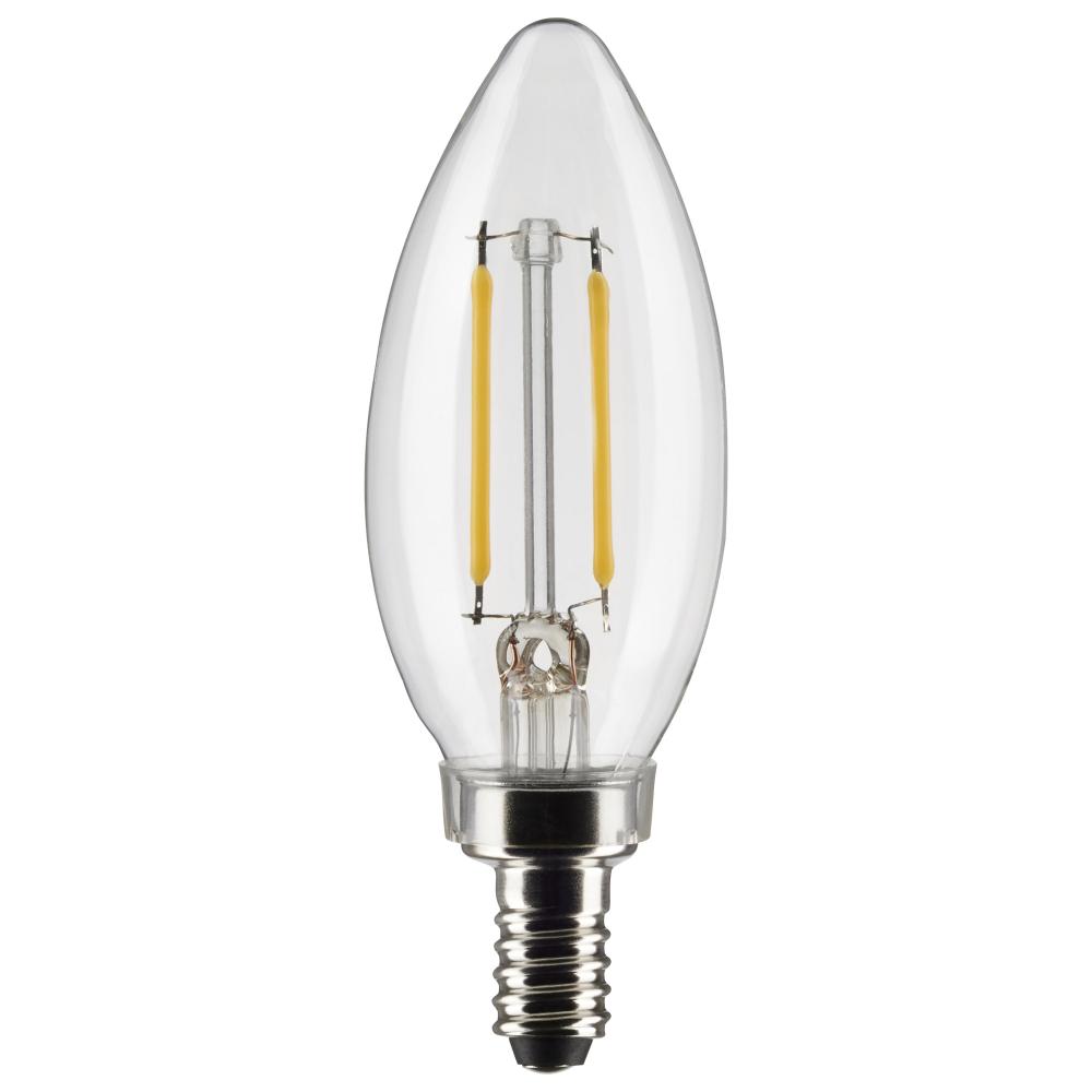 3 Watt B11 LED; Clear; Candelabra base; 90 CRI; 2700K; 120 Volt