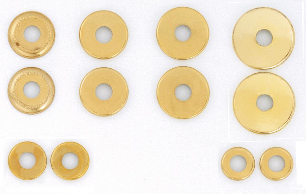 12 Assorted Brass Finish Check Rings