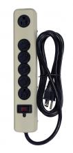 Satco Products Inc. 91/232 - 6 Outlet Surge Strip; 6 Foot 14/3 SJT With Straight Plug; 300 Joules; 15A-120V; 1875W