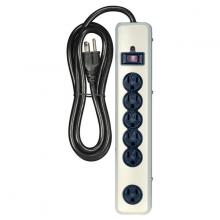 Satco Products Inc. 91/235 - 6 Outlet Metal Surge Strip; 6 Foot 14/3 SJT With Straight Plug; 1200 Joules; 15A-120V; 1875W