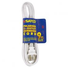 Satco Products Inc. 93/194 - 9 Foot Extension Cord; White Finish; 16/2 SPT-2; Indoor Only; 13A-125V-1625W Rating