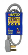 Satco Products Inc. 93/5032 - 3 Foot, 3 Wire Heavy Duty Replacement Range Cord; 6-2 - 8-1 SRDT Gray Flat; Indoor Use Only;