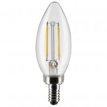 Satco Products Inc. S21262 - 3 Watt B11 LED; Clear; Candelabra base; 90 CRI; 2700K; 120 Volt