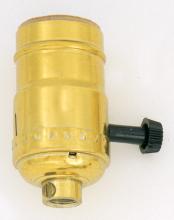 Satco Products Inc. S70/413 - Standard Socket With Turn Knob; Brite Gilt Finish