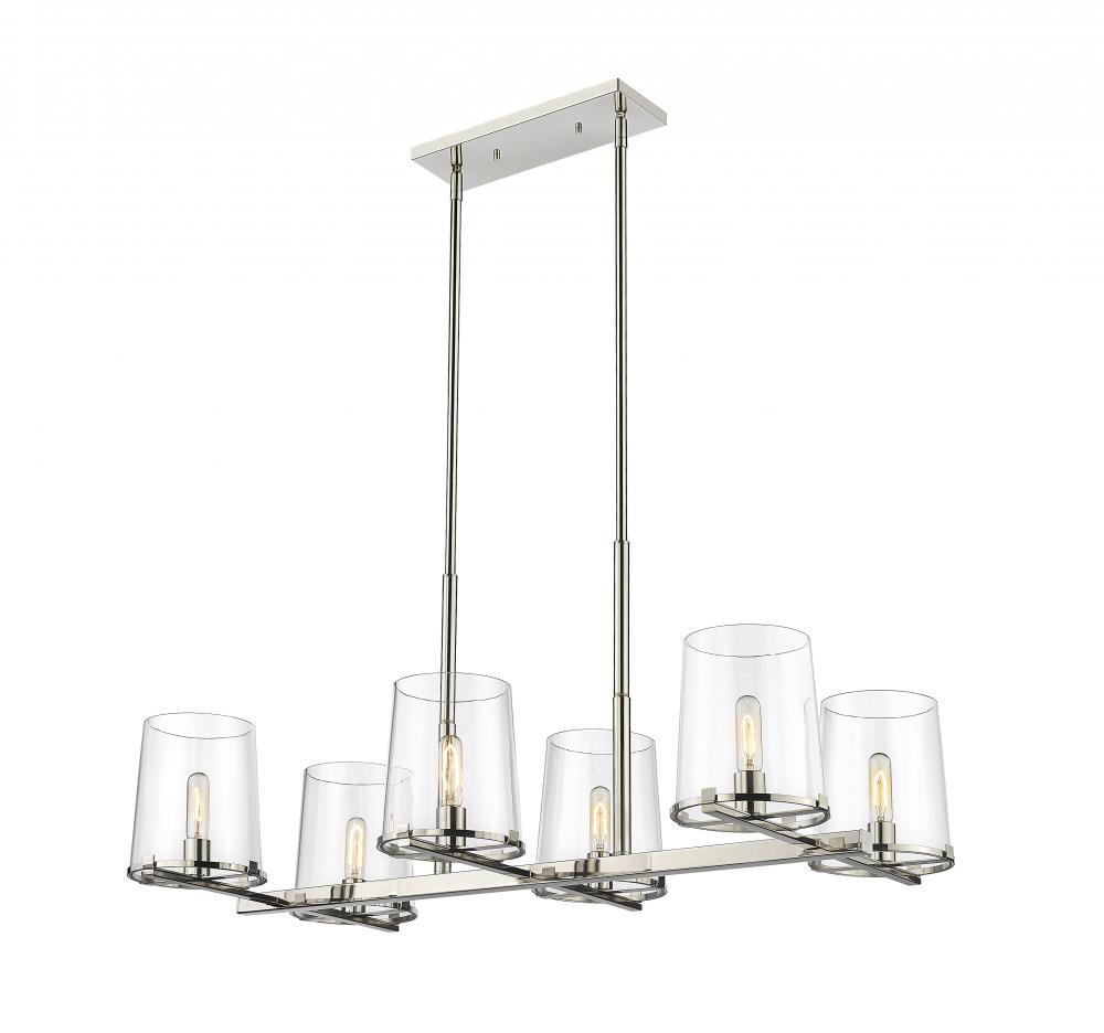 6 Light Linear Chandelier