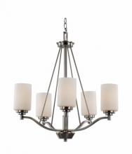 Trans Globe 70525 BN - Mod Pod 5-Light Single Tier Glass Shaded Chandelier