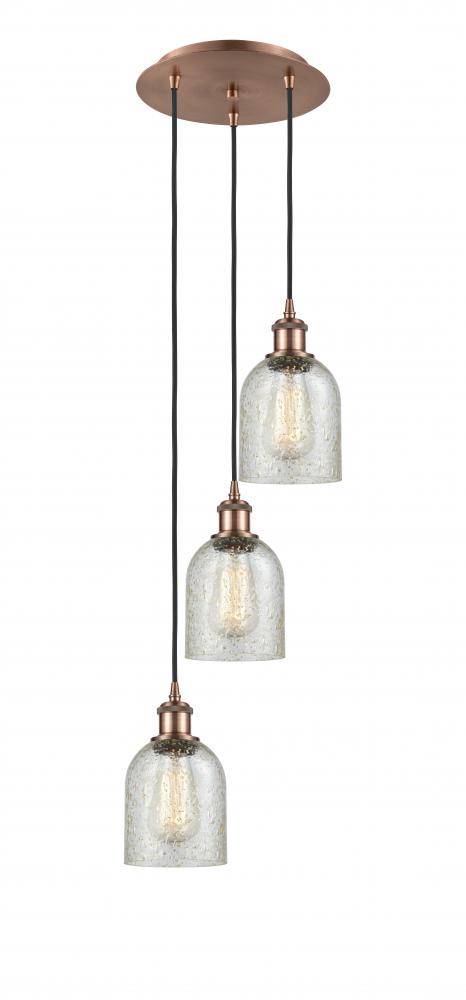 Caledonia - 3 Light - 12 inch - Antique Copper - Cord Hung - Multi Pendant