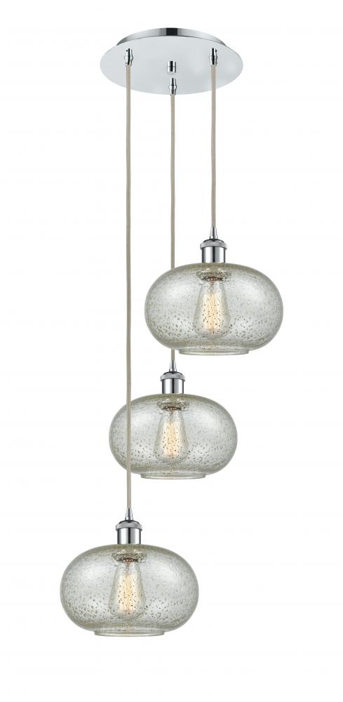 Gorham - 3 Light - 16 inch - Polished Chrome - Cord Hung - Multi Pendant