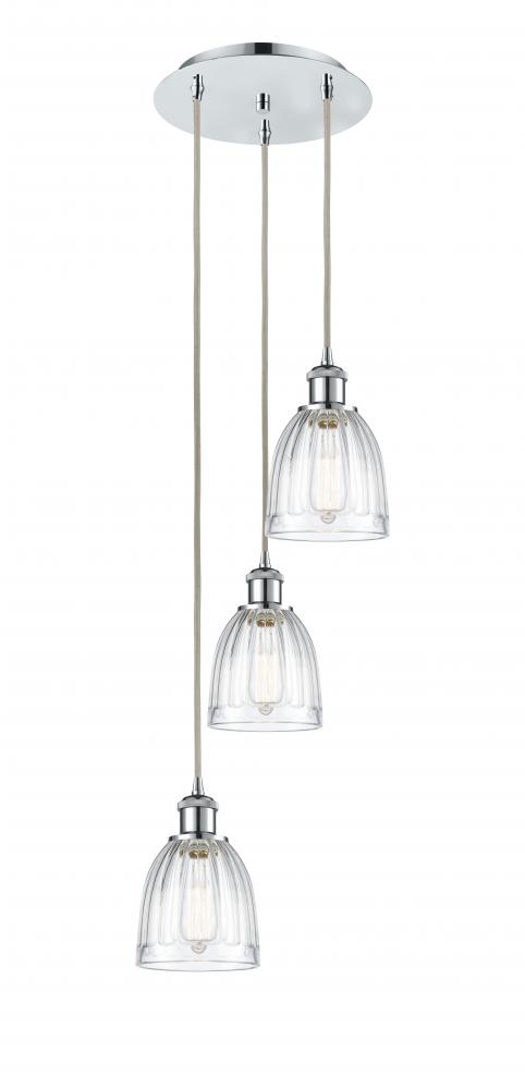 Brookfield - 3 Light - 12 inch - Polished Chrome - Cord Hung - Multi Pendant